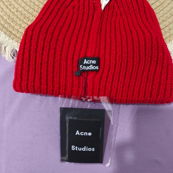 Acne Studios Classic Smiley Face Knitted Beanie - Picture 4 of 5
